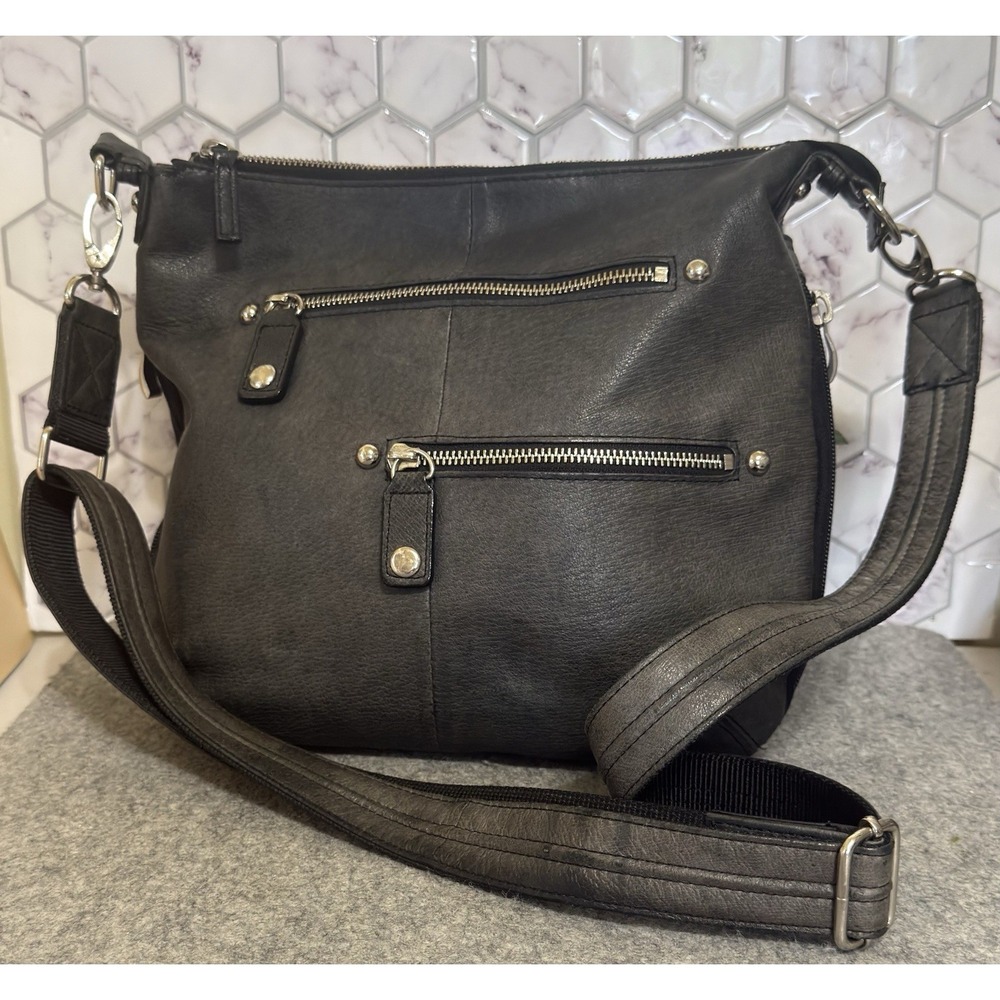 Gun Tote'N Mamas Leather Hobo Bag Dk Gray Concealed Carry Purse Handbag